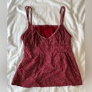 Brandy Melville Red Floral Tiffany Tank